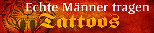 Schatzmix Straßenschild Echte Männer tragen Tattoos Metallschild 46x10 cm Wanddeko tin Sign Blechschild, Blech, Mehrfarbig von Schatzmix