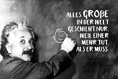 Schatzmix Spruch Einstein Alles Große der Welt Metallschild Wanddeko 20x30 cm tin Sign Blechschild, Blech, Mehrfarbig von Schatzmix