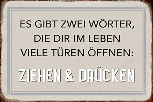 Schatzmix Spruch Wörter die dir Türen öffnen Metallschild Wanddeko 20x30 tin Sign Blechschild, Blech, Mehrfarbig, 20x30 cm von Schatzmix