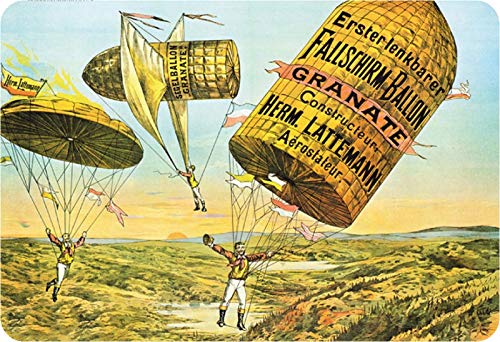 Schatzmix Blechschild Fallschirm Ballon Metallschild Wanddeko 20x30 cm tin Sign von Schatzmix
