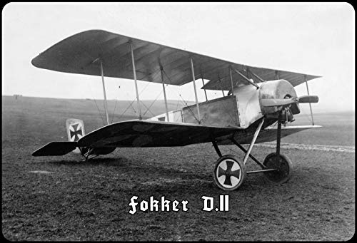 Schatzmix Fokker D.II (Doppeldecker) Metallschild Wanddeko 20x30 tin Sign Blechschild, Blech, Mehrfarbig, 20x30 cm von Schatzmix