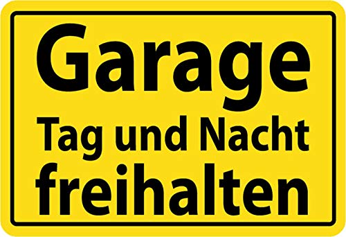 Schatzmix Blechschild Garage Tag und Nacht freihalten Metallschild Wanddeko 20x30 tin Sign von Schatzmix