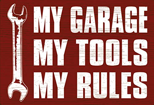 Schatzmix Garage Tool My Rules Bar Wand Retro Eisen Poster Malerei Plaque Blech Vintage Personalisierte Ku Blechschild, 20x30 cm von Schatzmix
