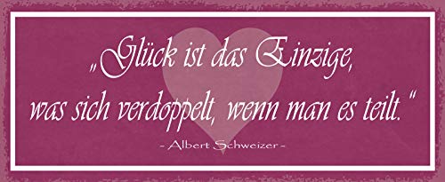 Schatzmix Glück ist das Einzige, was Sich verdoppelt, wenn Man es teilt Metallschild Wanddeko 27x10 cm tin Sign Blechschild, Blech, Mehrfarbig Schatzmix Glück ist das Einzige, was Sich verdoppelt, wenn Man es teilt Metallschild Wanddeko 27x10 cm tin Sign Blechschild, Blech, Mehrfarbig von Schatzmix