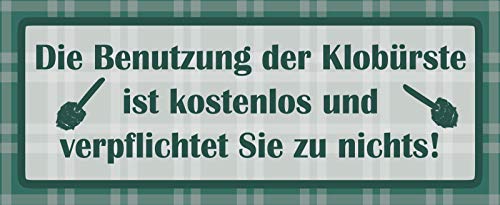 Schatzmix Hinweisschild Die Benutzung der Klobürste Metallschild Wanddeko 27x10 cm tin Sign Blechschild, Blech, Mehrfarbig von Schatzmix