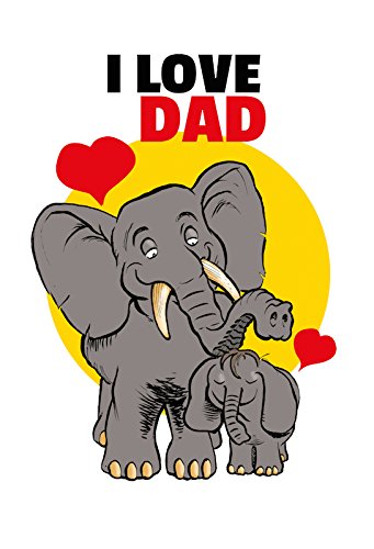 Schatzmix Blechschild Spruch Elefanten I Love Dad Metallschild Wanddeko 20x30 tin Sign von Schatzmix