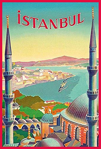 Schatzmix Istanbul Türkei Metallschild 20x30 cm Wanddeko tin Sign Blechschild, Blech, Mehrfarbig von OELKO