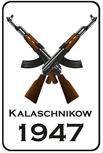 Schatzmix AKM47 Kalaschnikow Waffe Metallschild 20x30 cm Wanddeko 20x30 tin Sign Blechschild, Blech, Mehrfarbig von Schatzmix
