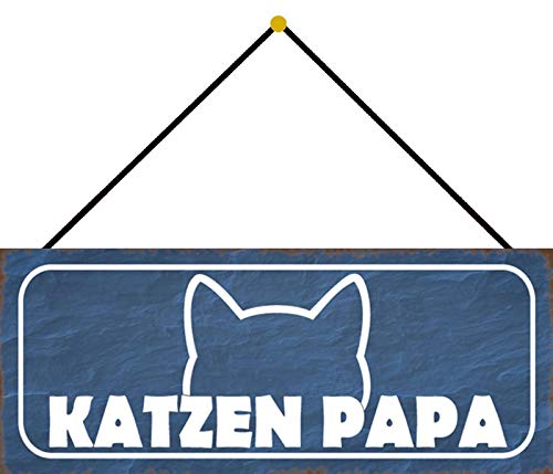 Schatzmix Katze Katzenpapa Metallschild 27x10 cm Wanddeko tin Sign mit Kordel Blechschild, Blech, Mehrfarbig Schatzmix Katze Katzenpapa Metallschild 27x10 cm Wanddeko tin Sign mit Kordel Blechschild, Blech, Mehrfarbig von Schatzmix