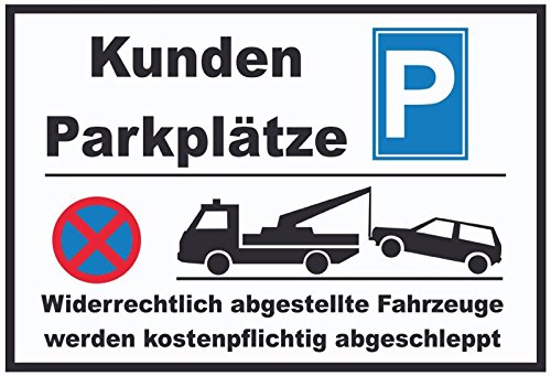 Schatzmix Blechschild Warnschild Kundenparkplatz Metallschild Wanddeko 20x30 cm tin Sign von Schatzmix