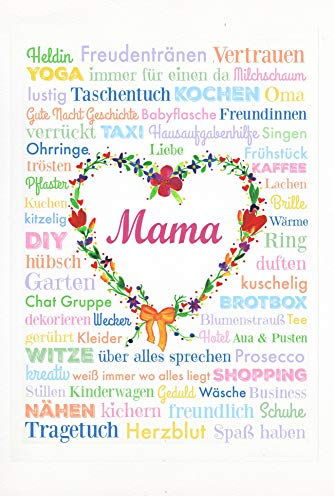 Schatzmix BlechBlechschild Spruch Mama Herz weißes Metallschild 20x30cm Wanddeko tin Sign Blechschild, Blech, Mehrfarbig, 20x30 cm von Schatzmix