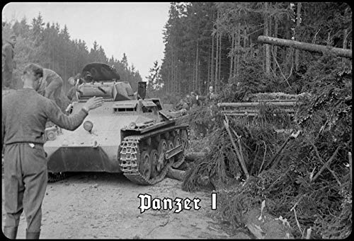 Schatzmix Panzer I (im Wald) Metallschild Wanddeko 20x30 tin Sign Blechschild, Blech, Mehrfarbig, 20x30 cm von Schatzmix
