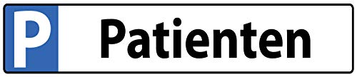 Schatzmix Parkplatzschild Patienten Metallschild Wanddeko 46x10cm tin Sign Blechschild, Blech, Mehrfarbig, 46x10 cm Schatzmix Parkplatzschild Patienten Metallschild Wanddeko 46x10cm tin Sign Blechschild, Blech, Mehrfarbig, 46x10 cm von Schatzmix