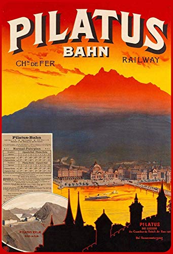 Schatzmix Pilatus Bahn Metallschild 20x30 cm Wanddeko tin Sign Blechschild, Blech, Mehrfarbig Schatzmix Pilatus Bahn Metallschild 20x30 cm Wanddeko tin Sign Blechschild, Blech, Mehrfarbig von Schatzmix