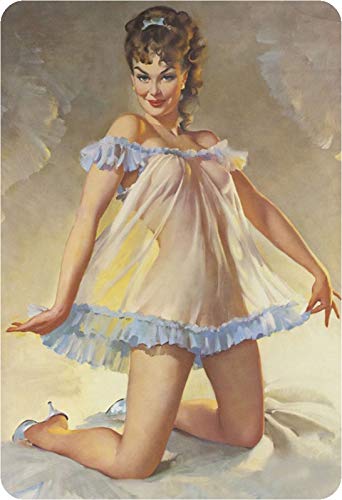 Schatzmix Blechschild Pinup Girl in Negligé Metallschild Wanddeko 20x30 cm tin Sign von Schatzmix