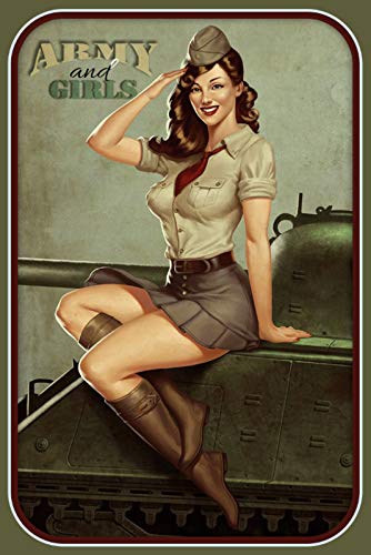 Schatzmix Pinup Military Army and Girls Metallschild Wanddeko 20x30 cm tin Sign Blechschild, Blech, Mehrfarbig von Schatzmix