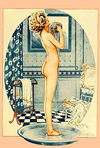 Schatzmix Pinup im Badezimmer Metallschild 20x30 cm Wanddeko tin Sign Blechschild, Blech, Mehrfarbig von Schatzmix