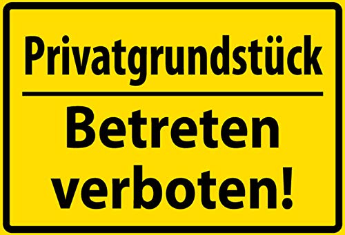 Schatzmix Blechschild Warnschild Privatgrundstück Betreten verboten Metallschild Wanddeko 20x30 tin Sign von Schatzmix