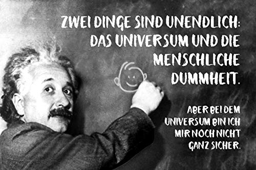 Schatzmix R0706 Spruch Zwei Dinge sind unendlich Einstein Metallschild Wanddeko 20x30 cm tin Sign Blechschild, Blech, Mehrfarbig von Schatzmix