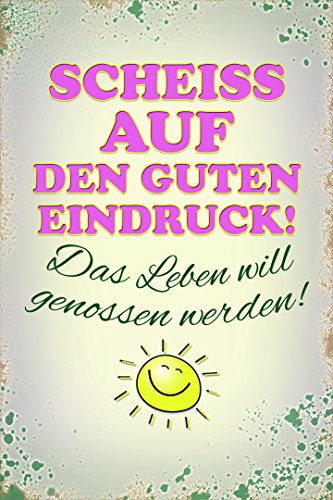 Schatzmix Blechschild Scheiss auf den Guten Eindruck Spruch Metallschild Wanddeko 20x30 tin Sign von Schatzmix