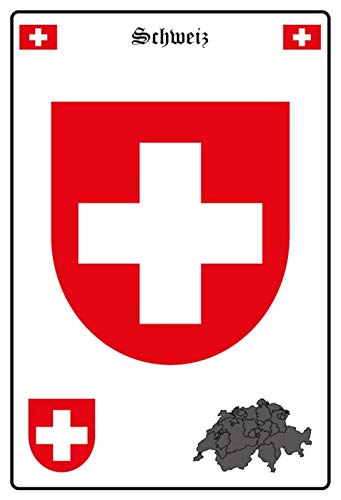 Schatzmix Schweiz Wappen Metallschild Wanddeko 20x30 cm tin Sign Blechschild, Blech, Mehrfarbig Schatzmix Schweiz Wappen Metallschild Wanddeko 20x30 cm tin Sign Blechschild, Blech, Mehrfarbig von Giaeyhm