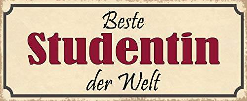 Schatzmix Spruch Beste Studentin der Welt Metallschild 27x10 Deko tin Sign Blechschild, Blech, Mehrfarbig, 27x10 cm von Schatzmix