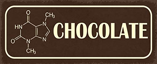 Schatzmix Spruch Chocolate (braunes Schild + Chem. Verbindung Schokolade) Metallschild 27x10 Deko tin Sign Blechschild, Blech, Mehrfarbig, 27x10 cm von Schatzmix