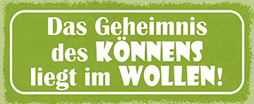 Schatzmix Spruch Das Geheimnis des KÖNNENS, liegt im WOLLEN Metallschild 27x10 Deko tin Sign Blechschild, Blech, Mehrfarbig, 27x10 cm von Schatzmix