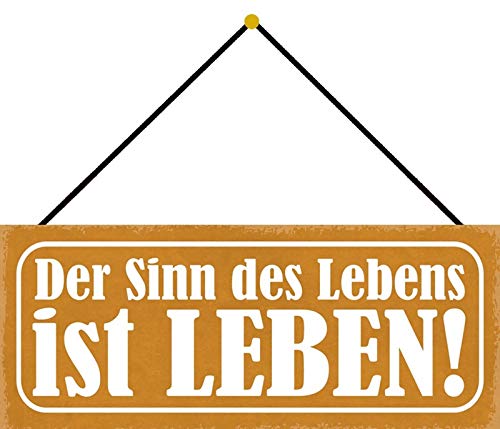 Schatzmix Spruch Der Sinn Leben Metallschild 27x10 mit Kordel Blechschild, Blech, Mehrfarbig, 27x10 cm von Schatzmix