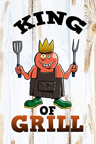 Schatzmix Spruch King of Grill Metallschild 20x30 Deko tin Sign Blechschild, Blech, Mehrfarbig, 20x30 cm von Schatzmix