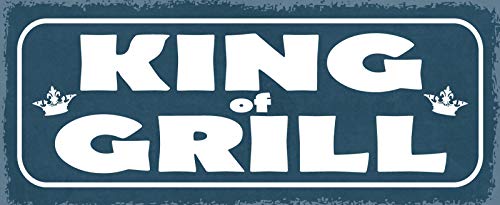 Schatzmix Spruch King of Grill Metallschild 27x10 Deko tin Sign Blechschild, Blech, Mehrfarbig, 27x10 cm von Schatzmix