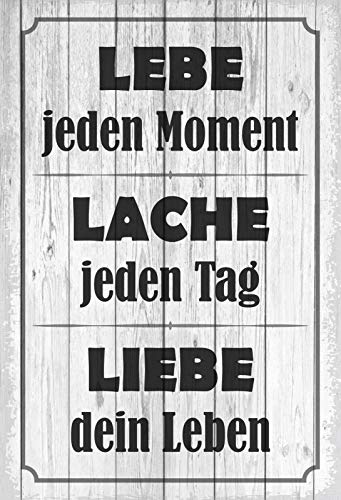 Schatzmix Spruch Lebe-Lache-Liebe graues Metallschild 20x30 Deko Blechschild, Blech, Mehrfarbig, 20x30 cm von Schatzmix