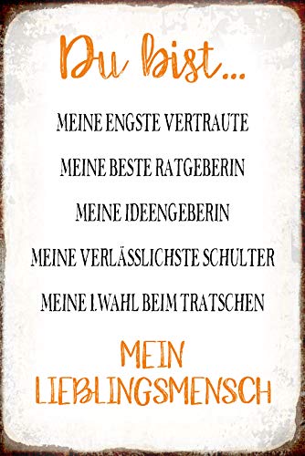 Schatzmix Spruch du bist Mein Lieblingsmensch Metallschild 20x30 tin Sign Blechschild, Blech, Mehrfarbig, 20x30 cm von Schatzmix