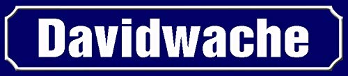 Schatzmix Straßenschild Davidwache Metallschild Wanddeko 46x10 cm tin Sign Blechschild, Blech, Mehrfarbig von ONEKOU