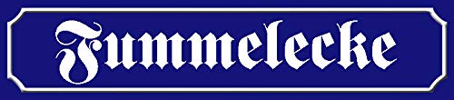 Schatzmix Straßenschild Fummelecke Metallschild 46x10 cm Wanddeko tin Sign Blechschild, Blech, Mehrfarbig von XGAGHB