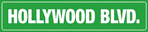 Schatzmix Straßenschild Hollywood BLVD. Metallschild Wanddeko 46x10 cm tin Sign Blechschild, Blech, Mehrfarbig von XGAGHB