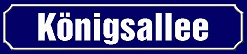 Schatzmix Straßenschild Königsallee Metallschild Wanddeko 46x10 cm tin Sign Blechschild, Blech, Mehrfarbig von XGAGHB