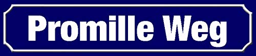 Schatzmix Straßenschild Promille Weg Metallschild Wanddeko 46x10 cm tin Sign Blechschild, Blech, Mehrfarbig von XGAGHB