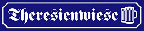 Schatzmix Straßenschild Theresienwiese Oktoberfest Biergarten Metallschild 46x10 cm Wanddeko tin Sign Blechschild, Blech, Mehrfarbig Schatzmix Straßenschild Theresienwiese Oktoberfest Biergarten Metallschild 46x10 cm Wanddeko tin Sign Blechschild, Blech, Mehrfarbig von Schatzmix
