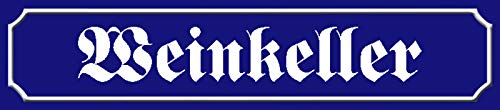 Schatzmix Straßenschild Weinkeller Metallschild 46x10 cm Wanddeko tin Sign Blechschild, Blech, Mehrfarbig von Schatzmix