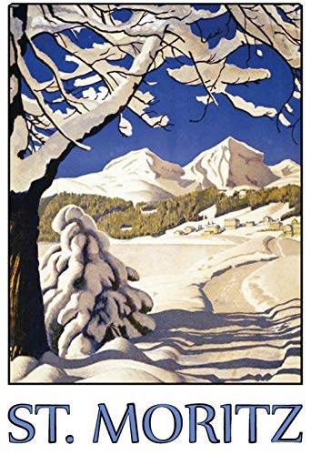 Schatzmix Urlaub St.Moritz Alpen Schweiz Metallschild Wanddeko 20x30 tin Sign Blechschild, Blech, Mehrfarbig, 20x30 cm von Schatzmix