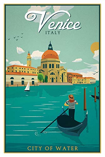 Schatzmix Venice City of Water Metallschild Wanddeko 20x30 cm tin Sign Blechschild, Blech, Mehrfarbig von Schatzmix