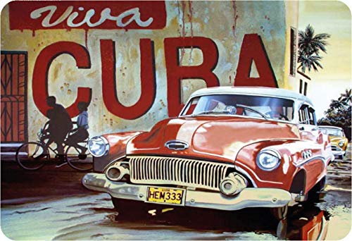 Schatzmix Viva Cuba Oldtimer Car rot Auto blechschild von Schatzmix