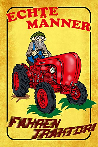 Schatzmix W0467 Blechschild Spruch Traktor rot Echte Männer Fahren Traktor Metallschild Wanddeko 20x30 tin Sign Schatzmix W0467 Blechschild Spruch Traktor rot Echte Männer Fahren Traktor Metallschild Wanddeko 20x30 tin Sign von Schatzmix