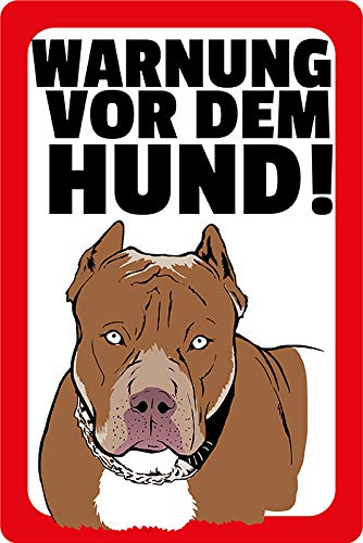 Schatzmix Blechschild Spruch Warnung vor dem Hund! Warnschild Metallschild Wanddeko 20x30 tin Sign von Schatzmix
