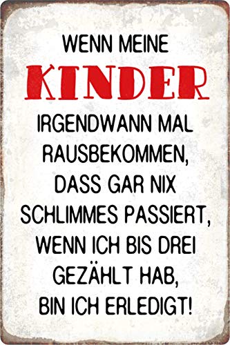 Schatzmix Blechschild Spruch Wenn Kinder irgendwann Metallschild Wanddeko 20x30 tin Sign von Schatzmix