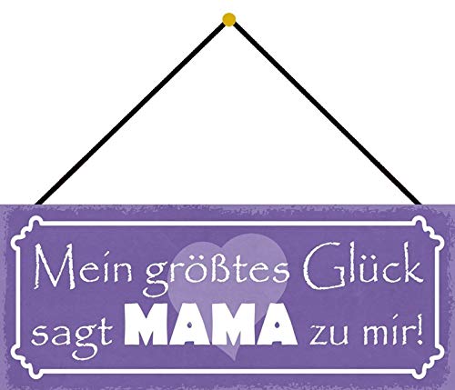 Schatzmix größtest Glück SAGT Mama zu Mir Wanddeko 27x10 cm mit Kordel Blechschild, Blech, Mehrfarbig Schatzmix größtest Glück SAGT Mama zu Mir Wanddeko 27x10 cm mit Kordel Blechschild, Blech, Mehrfarbig von Schatzmix