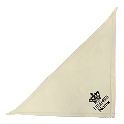 Schecker Beige 50 cm Besticktes Hundehalstuch mit Text Prinzessin + Krone + Hundename – Bandana hochwertig Bestickt von Schecker