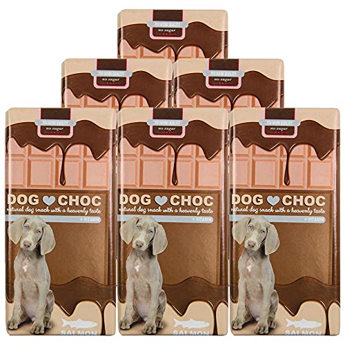 Schecker Dog Choc Hundeschokolade mit Lachs 6 x 100g mit speziellen Rezepturen nur für Hunde von Schecker