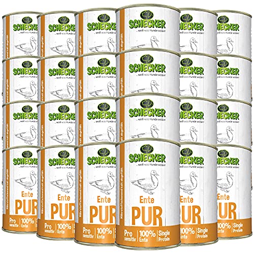Schecker - Ente PUR - Nassfutter für Hunde - 24 x 410 g - getreidefrei - Dosenfutter - Hundefutter Schecker - Ente PUR - Nassfutter für Hunde - 24 x 410 g - getreidefrei - Dosenfutter - Hundefutter von Schecker